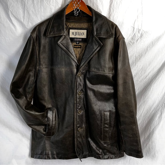 Wilsons Leather M Julian Vintage Men XL Leather Jacket Brown Quilted Lining Vest - Picture 16 of 16